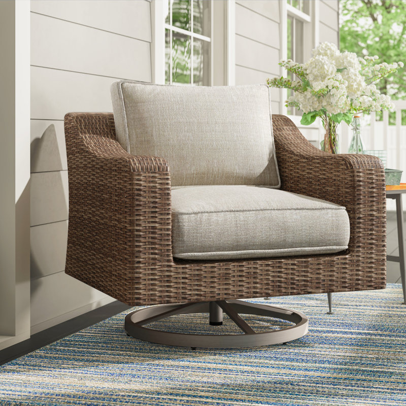 Beachcrest Home Danny Swivel Patio Chair with Cushions & Reviews Wayfair